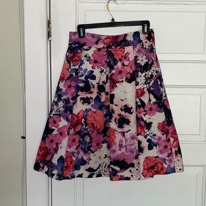 Eliza J High Waisted Floral Skirt